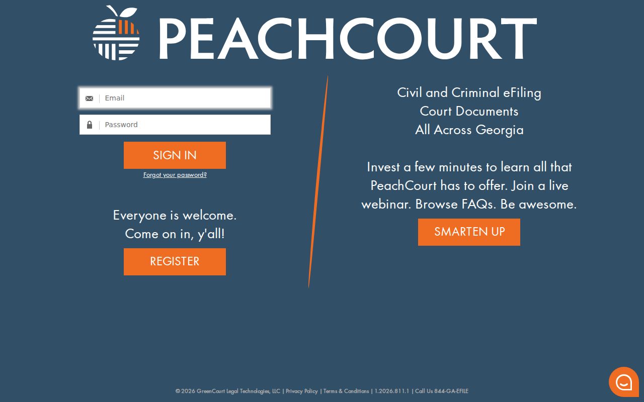 Cook County civil docket search gate on PeachCourt