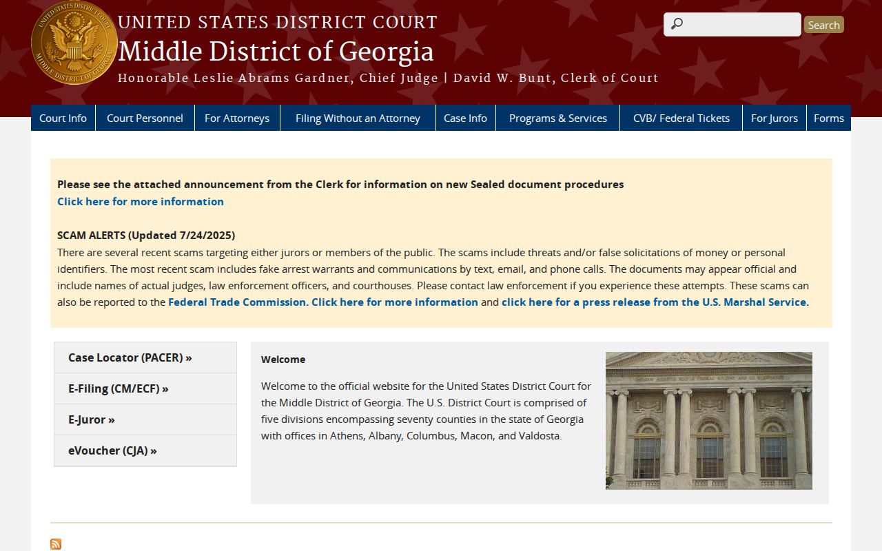 Middle District of Georgia Valdosta federal court route for Cook County traffic records